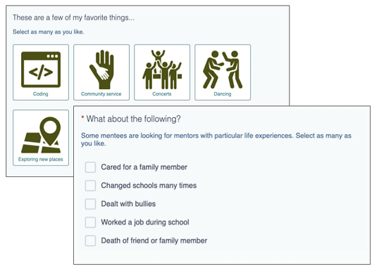 Matching survey collage