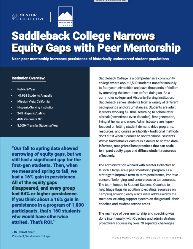 Saddleback College Case Study Cover
